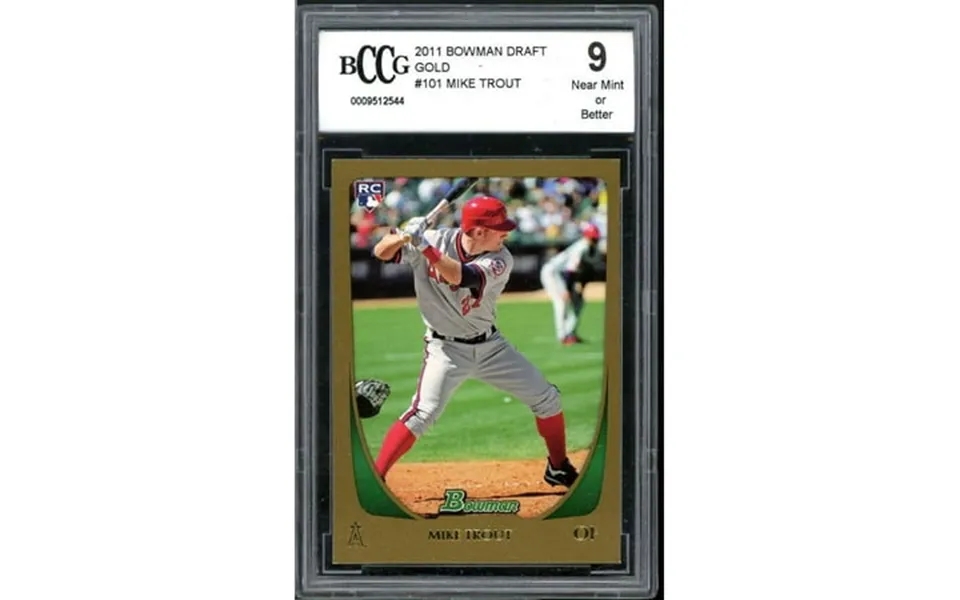 2011 Bowman Draft Gold 101 Mike Trout Rookie Card Bgs Bccg 9 Near Mint