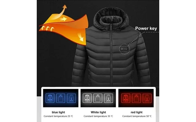 2024 Heated Jacket Hooded Detachable Electric Heating Jacket 3 Speed Temperature Control 11 Heating Zone Lightweight Hea product image