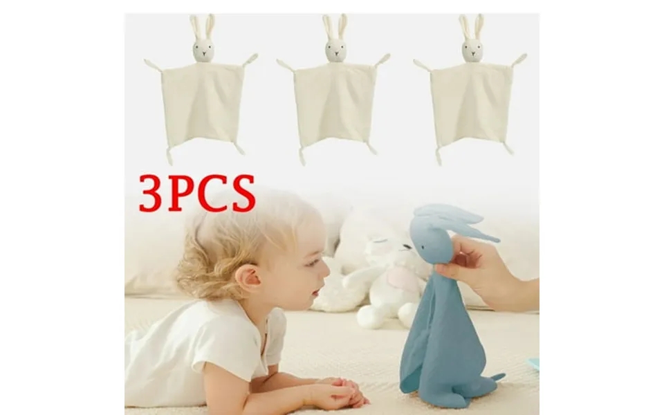 3pcs Organic Cotton Baby Sleeping Bib Organic Cotton Gauze Muslin Doll Saliva Bibs Rabbit Quilt Soothing Towel