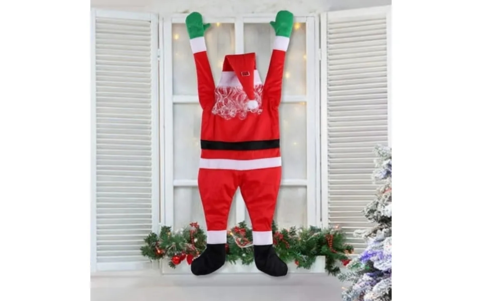 42 Inch Christmas Hanging Santa Claus Suit Outdoor Climbing Hanging Santa Claus For Christmas Decoration Xmas Roof Gutte