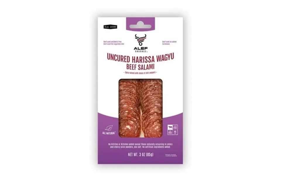 Alef Sausage Salami Harssa Wagyu Slcd 3 Oz - Pack Of 10