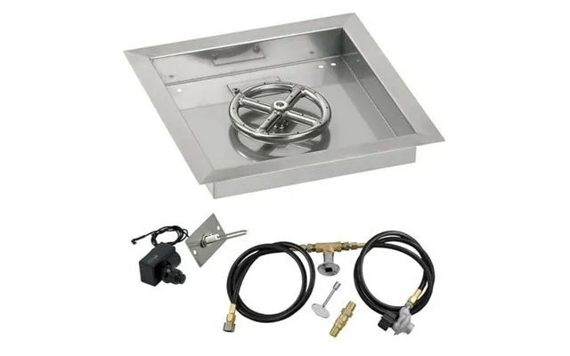 American Fireglass 36 In. Square Stainless Steel Drop-in Pan With Spark Ignition Kit - Propane product image