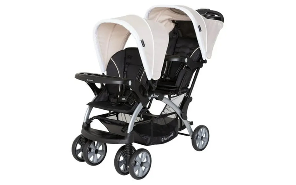 Baby Trend Sit N Stand Easy Fold Toddler & Baby Double Stroller Khaki