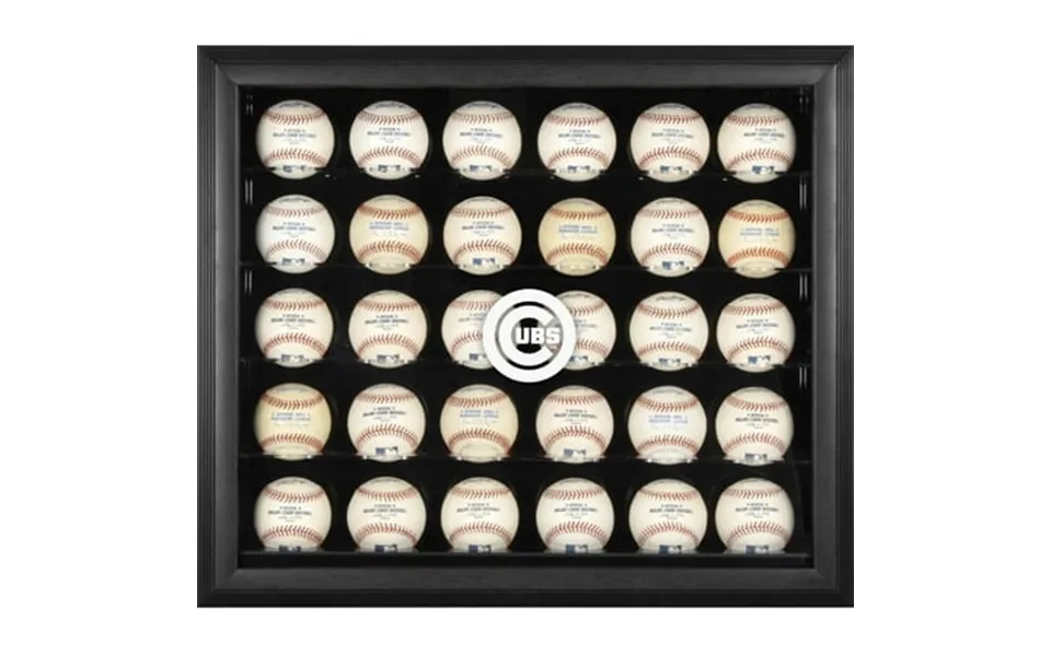 Chicago Cubs Logo Black Framed 30-ball Display Case