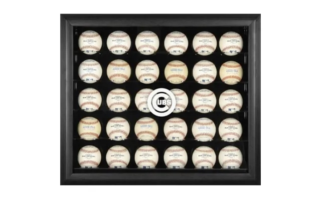 Chicago Cubs Logo Black Framed 30-ball Display Case product image