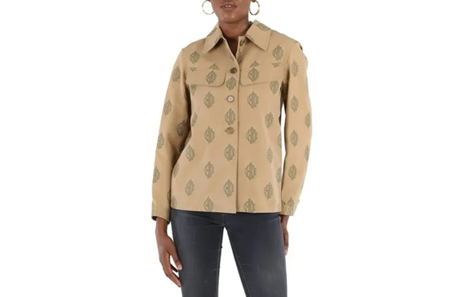 Chloe Ladies Beige Embroidered Shirt Jacket Brand Size 38 Us Size 4