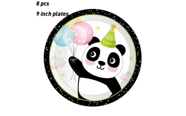 Cute China Panda Wild One Baby Shower Party Disposable Tableware Sets Plates Hanging Swirls Happy Birthday Party Supplie product image