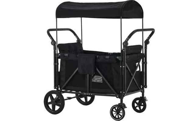 Deygia Foldable Wagon Stroller With 4 High Seats Removable Canopy 4 Seat Black 1 Count product image