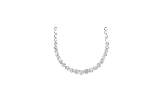 Diamond Princess 14kt White Gold Womens Princess Diamond Luxury Cluster Necklace 9-1 2 Cttw product image