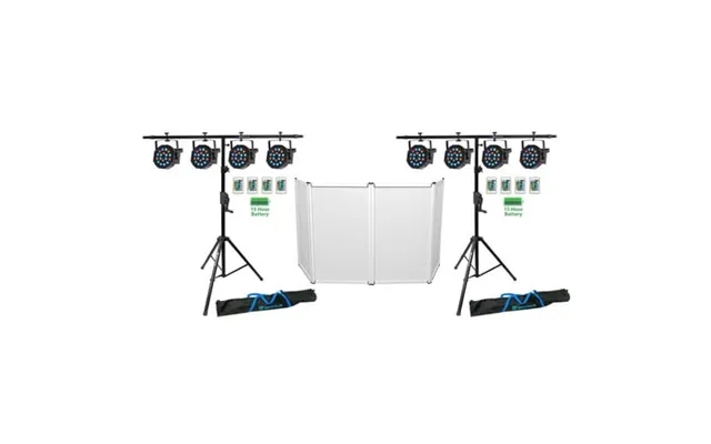 Dj Package 8 Rockville Rechargeable Led Dmx Dj Wash Lights Crank Stands Facade product image