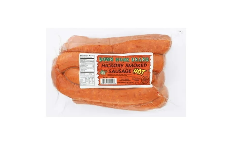 Frozen Down Home Hickory Smoked Pork Sausage - Hot 5 Lb