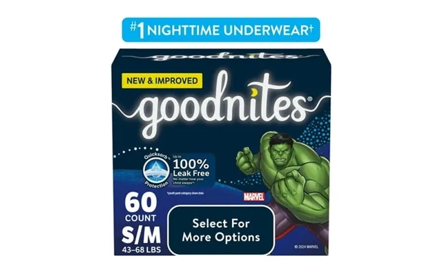 Goodnites Nighttime Bedwetting Underwear For Boys S M 60 Ct Select For More Options product image