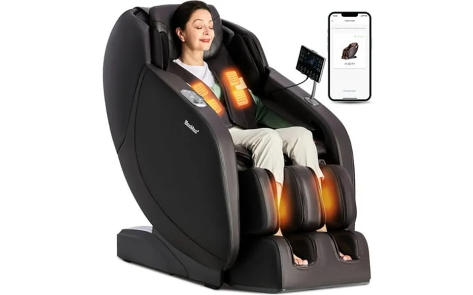 Iboomas 2024 Massage Chair Full Body Zero Gravity Shiatsu Massager With Sl Track Heat Bluetooth Brown