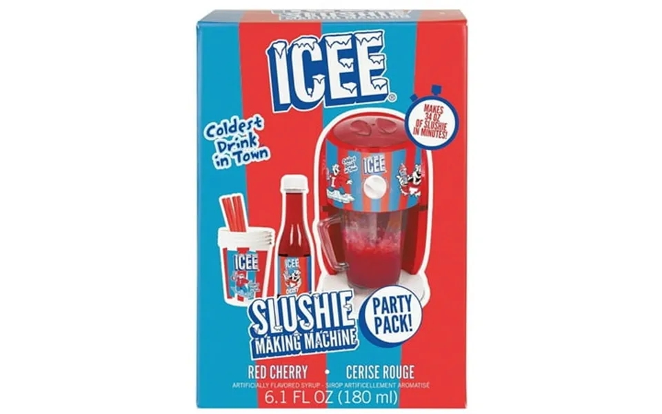 Iscream Icee Slushie Making Machine Party Pack Red Cherry Syrup For 34oz