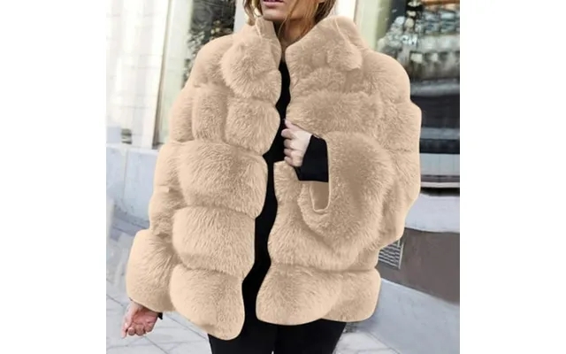 Jacenvly Winter Coats For Women Clearance Soft Comfortable Plush Jackets For Women Solid Stand-up Collar Mid-length Dres product image