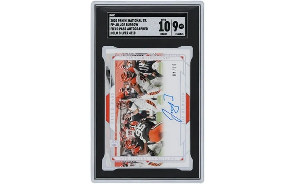 Joe Burrow Cincinnati Bengals Autographed 2020 Panini National Treasures Field Level Silver Fp-jb 4 10 Sgc Authenticated