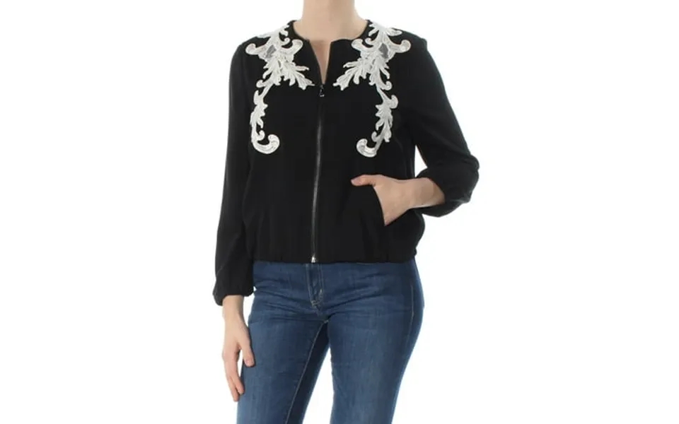 Kobi Halp 598 Womens New 1344 Black Embroidered Bomber Jacket M B B