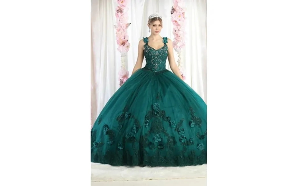 Layla K Lk180 Corset V-neck Embroidered Quinceanera Ball Gown Hunter Green 20