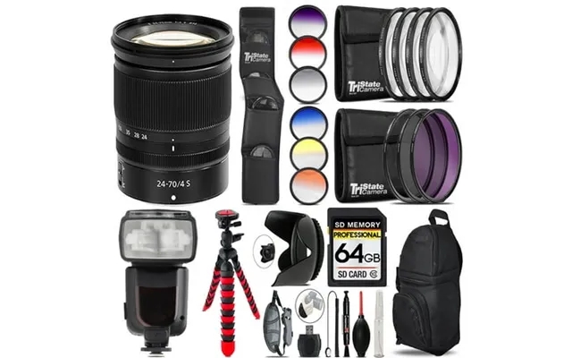 Nikon Nikkor Z 24-70mm F 4 S Lens Canon Speedlight - 64gb Accessory Kit product image