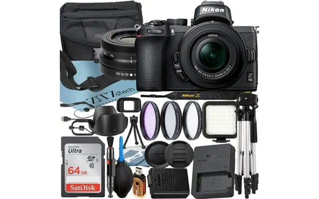 Nikon Z50 Mirrorless Camera With Nikkor Z Dx 16-50mm Vr Zoom Lens Sandisk 64gb Card Case 3 Pieces Filter Flash Zeetech A product image