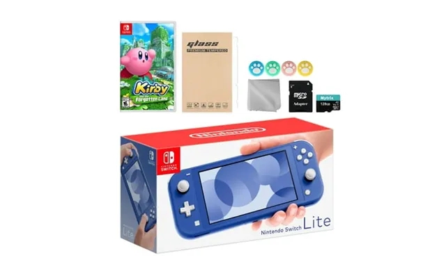 Nintendo Switch Lite Blue Kirby Forgotten Land & Mytrix 128gb Microsd Card product image