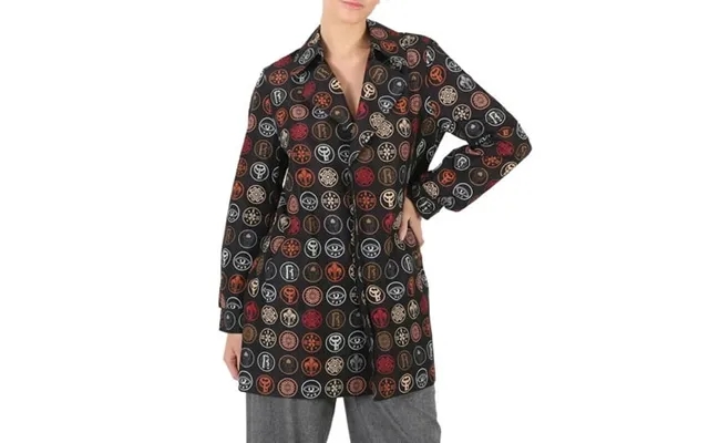 Roberto Cavalli Ladies Coin-print Belted Trench Jacket Brand Size 42 Us Size 8 product image