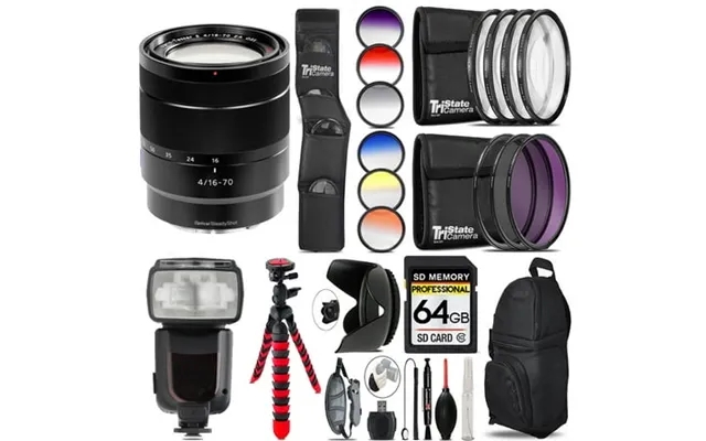 Sony Vario-tessar T* E 16-70mm F 4 Za Oss Lens 13 Piece Filter & More- 64gb Accessory Kit product image