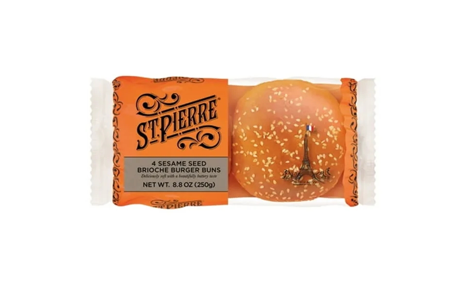 St. Pierre Brioche Sesame Seeded Burger Buns Shelf-stable Regular 4 Count