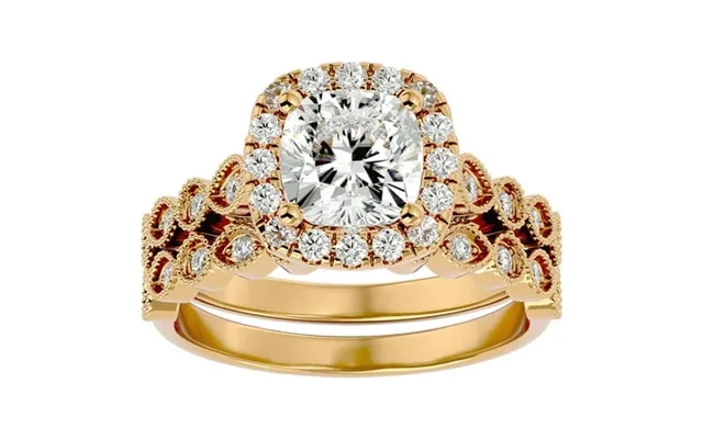 Superjeweler 2 1 2 Carat Cushion Shape Diamond Bridal Set In 14 Karat Yellow Gold For Women product image