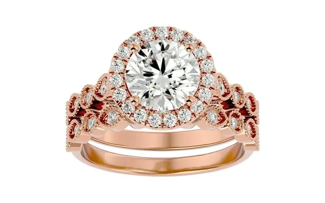 Superjeweler 2 1 2 Carat Halo Diamond Bridal Set In 14 Karat Rose Gold For Women product image