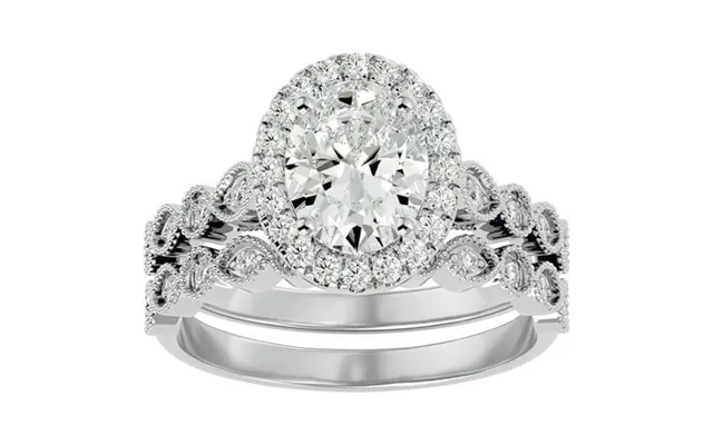 Superjeweler 2 1 2 Carat Oval Shape Diamond Bridal Set In 14 Karat White Gold For Women product image