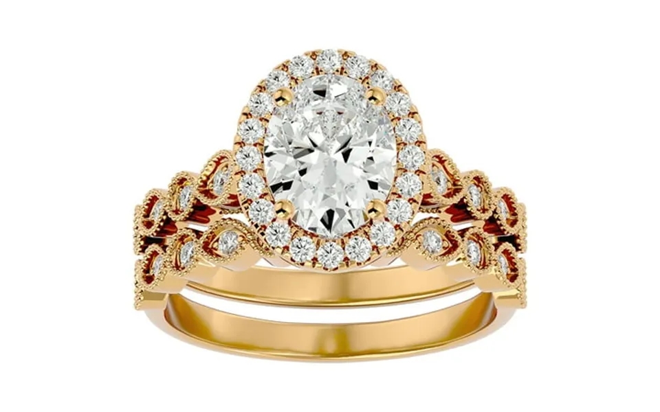 Superjeweler 2 1 2 Carat Oval Shape Diamond Bridal Set In 14 Karat Yellow Gold For Women