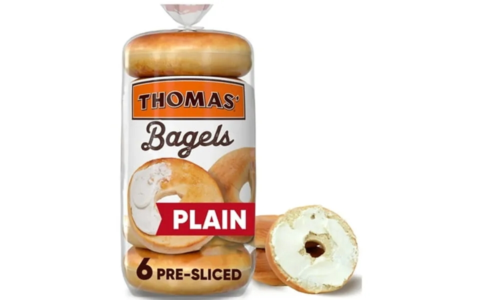 Thomas Plain Bagels 6 Count Soft Pre-sliced Bagels 20 Oz Bag