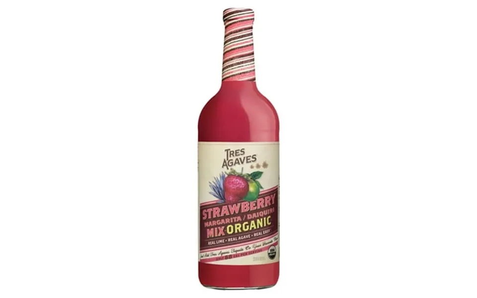 Tres Agaves Organic Strawberry Margarita Mix 33.8 Oz Pack Of 12