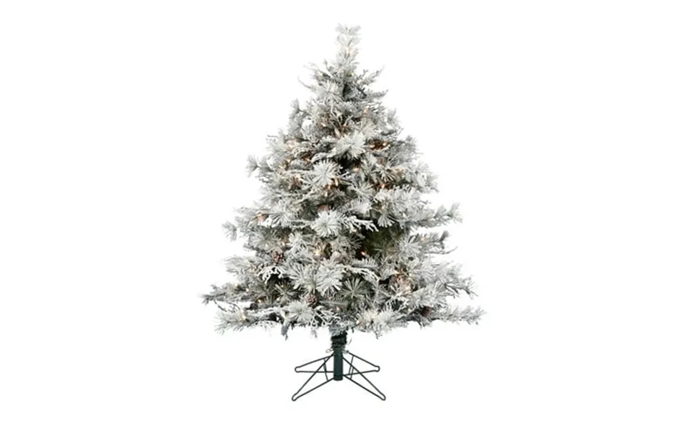 Vickerman 7.5 X 65 Flocked Cheshire Instant Connect Artificial Christmas Tree Clear Dura-lit Mini Lights