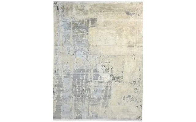 Wool Silk Beige Rug 8x10 Modern Hand Knotted American Abstract Large Carpet product image