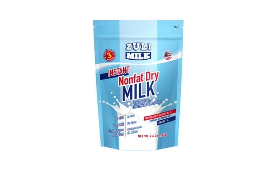 Zuli Milk Instant Non Fat Dry Milk Powder 9.6 Oz Non-gmo Gluten-free - Excellent Source Of Calcium With Vitamin A & D