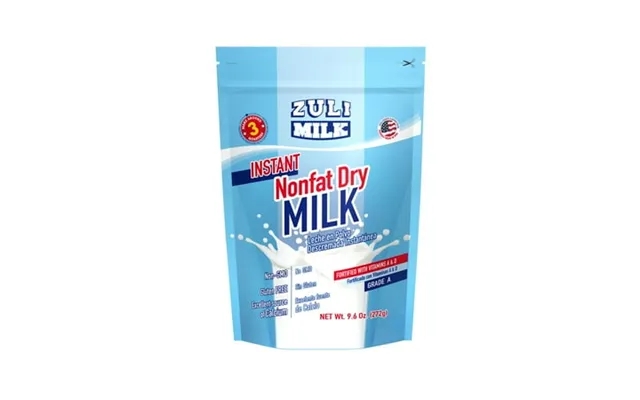 Zuli Milk Instant Non Fat Dry Milk Powder 9.6 Oz Non-gmo Gluten-free - Excellent Source Of Calcium With Vitamin A & D product image