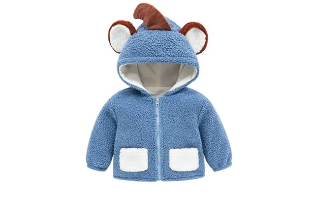 Zyoiszvq Baby Toddler Unisex Cute Hoodies With Pocket - Fall Winter Fleece Lined Zipper Sweatshirt With Ear Hood 6m-5t B product image