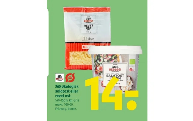 365 Økologisk Salatost Eller Revet Ost product image