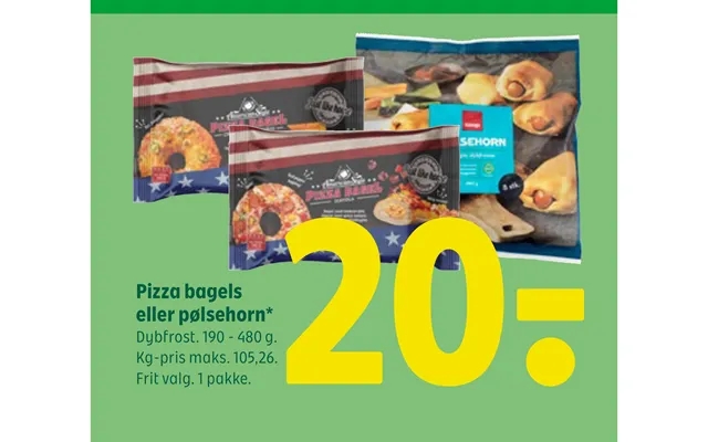 Pizza bagels or sausage rolls product image