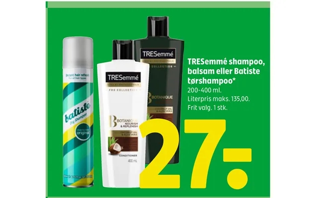 Tresemme shampoo, conditioner or batiste dry shampoo product image