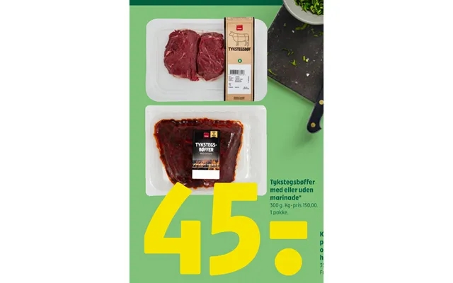 Tykstegsbøffer with or without marinade product image