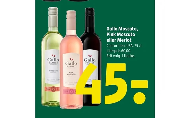 Gallo moscato, pink moscato or merlot product image