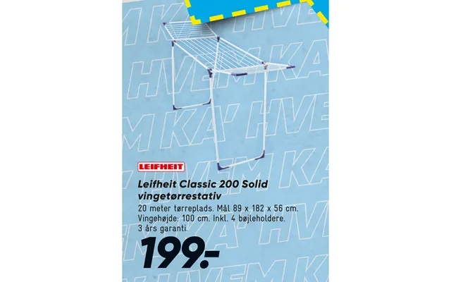 Leifheit classic 200 solid vingetørrestativ product image