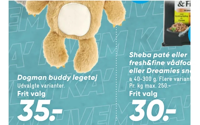 Sheba Paté Eller Fresh&fine Vådfoder Eller Dreamies Snacks Dogman Buddy Legetøj product image