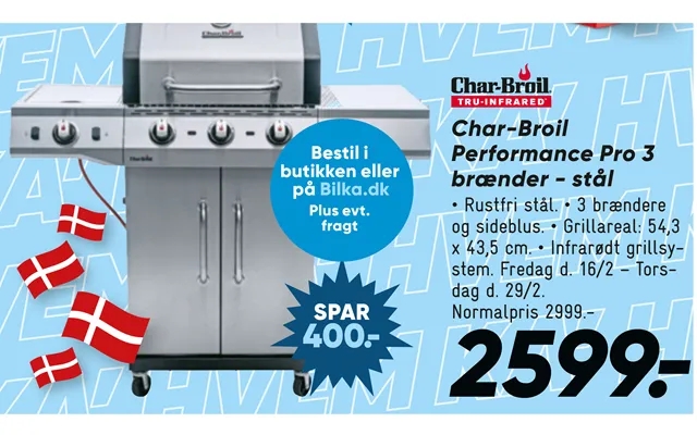 Char-broil performance pro 3 burns - steel product image