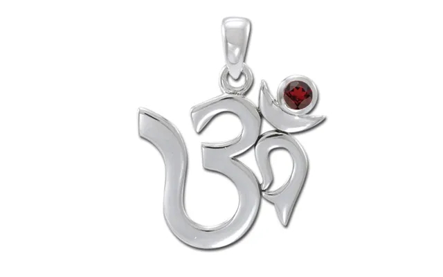 Aum pendant with red granat - 26mm product image