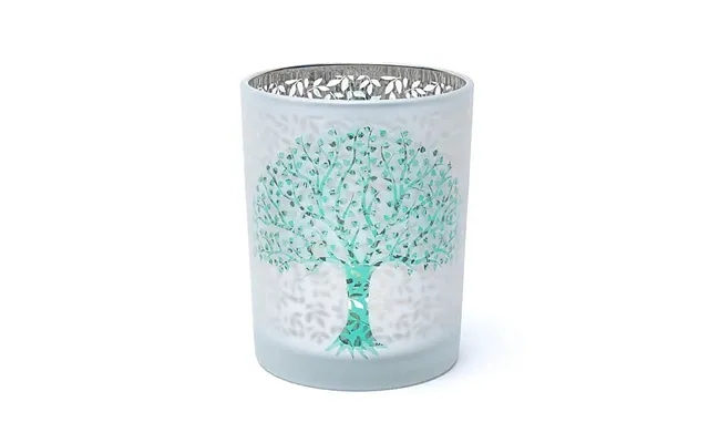 Stearinlysholder frosted metallic with life wood product image