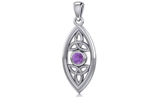 Pendant with triquetra - treenighedssymbolet past, the laws amethyst product image